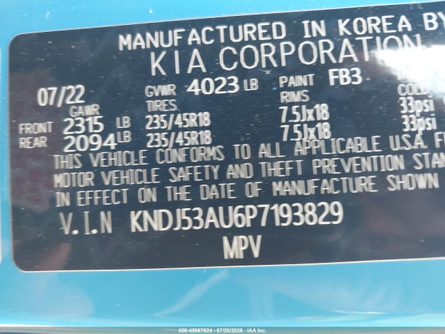 Продаж на аукціоні авто 2023 Kia Soul Gt-line, vin: KNDJ53AU6P7193829, номер лоту: 45667624