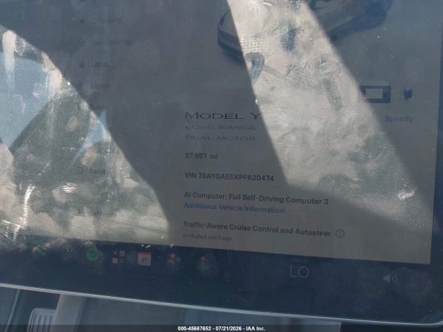 45667652 :رقم المزاد ، 7SAYGAEEXPF620474 vin ، 2023 Tesla Model Y Awd/long Range Dual Motor All-wheel Drive مزاد بيع