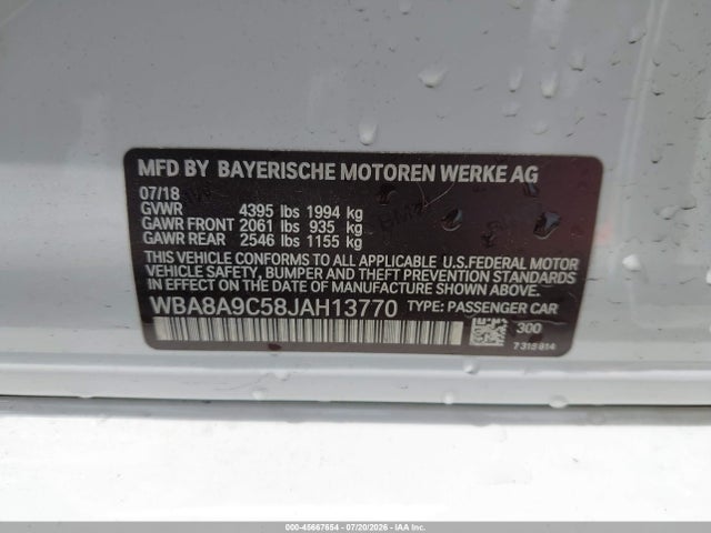 WBA8A9C58JAH13770 BMW 320i