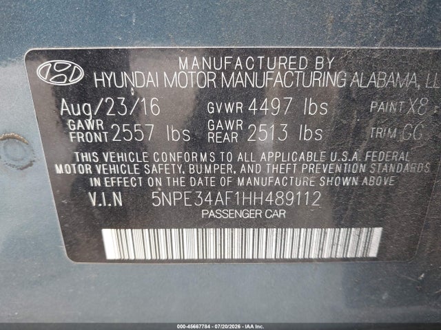 Hyundai Sonata Sport 2017 5NPE34AF1HH489112 Image 9