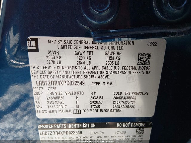 Продажа на аукционе авто 2023 Buick Envision Avenir Fwd, vin: LRBFZRR4XPD022549, номер лота: 45667816