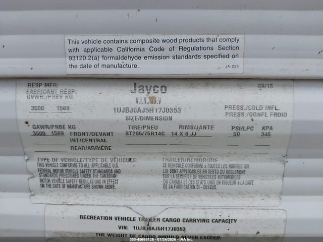 Jayco Jay Flight 2017 1UJBJ0AJ5H17J0353 Image 9