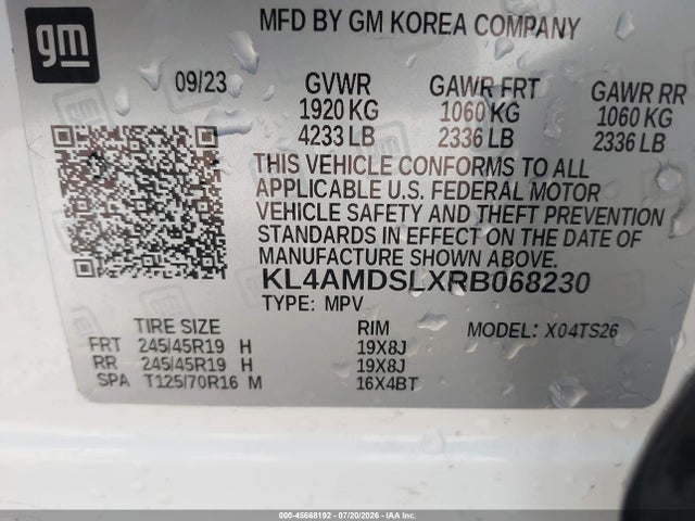 Aukcja sprzedaży 2024 Buick Encore Gx Sport Touring Fwd, vin: KL4AMDSLXRB068230, numer aukcji: 45668192