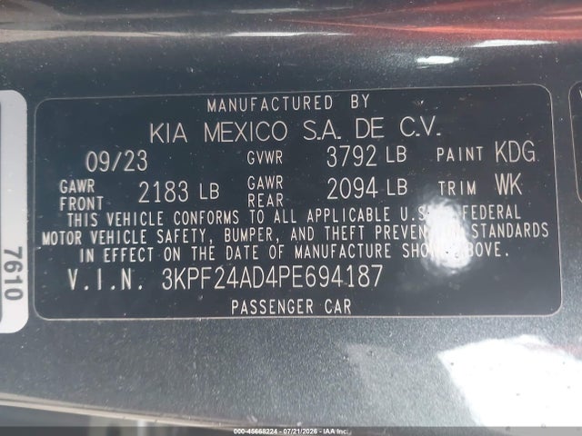 KIA Forte Lxs 2023 3KPF24AD4PE694187 Image 9