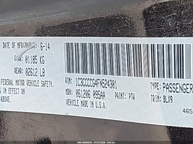 Aukcja sprzedaży 2015 Chrysler 200 C, vin: 1C3CCCCG4FN524301, numer aukcji: 45668263