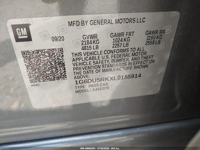 Aukcja sprzedaży 2020 Cadillac Ct5 Sport, vin: 1G6DU5RKXL0155914, numer aukcji: 45668293
