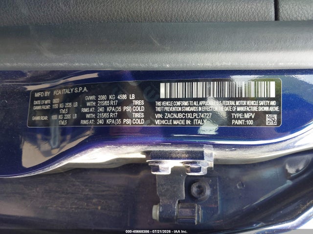 2020 Jeep Renegade Trailhawk 4x4 მანქანა იყიდება აუქციონზე, vin: ZACNJBC1XLPL74727, აუქციონის ნომერი: 45668386
