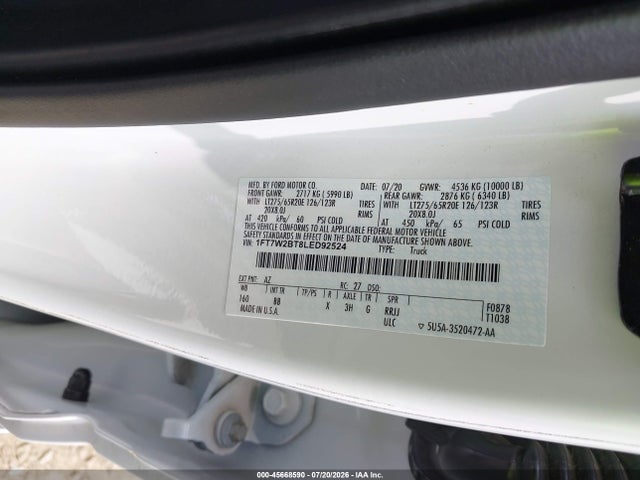 1FT7W2BT8LED92524 Ford F-250 Platinum