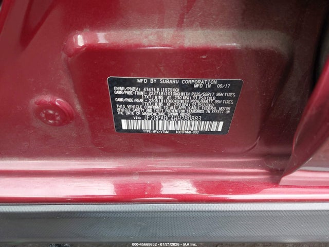 Subaru Crosstrek 2.0i Premium 2017 JF2GPABC4HH280883 Image 9