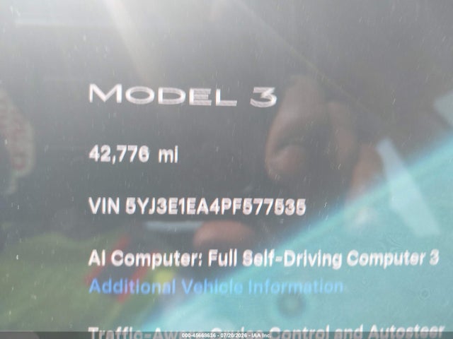 Продаж на аукціоні авто 2023 Tesla Model 3 Rear-wheel Drive, vin: 5YJ3E1EA4PF577535, номер лоту: 45668636
