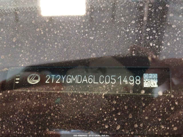 2020 Lexus Rx 450h F Sport Performance მანქანა იყიდება აუქციონზე, vin: 2T2YGMDA6LC051498, აუქციონის ნომერი: 45668653