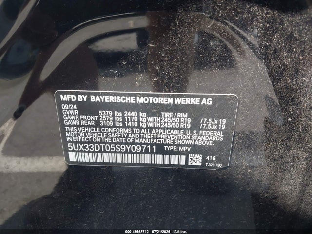 BMW X4 Xdrive30i 2025 5UX33DT05S9Y09711 Image 9