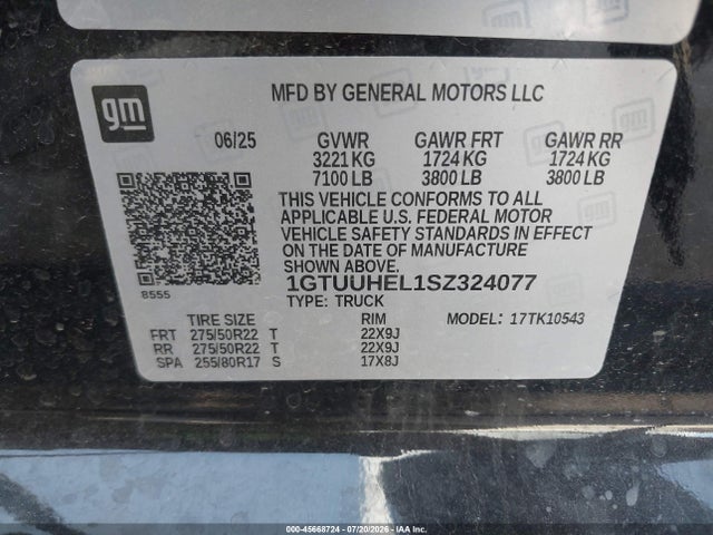 Продажа на аукционе авто 2025 Gmc Sierra 1500 4wd  Short Box Denali Ultimate, vin: 1GTUUHEL1SZ324077, номер лота: 45668724
