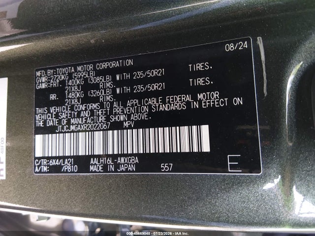 Продажа на аукционе авто 2024 Lexus Rx 450h+ Luxury, vin: JTJCJMGAXR2022067, номер лота: 45669048