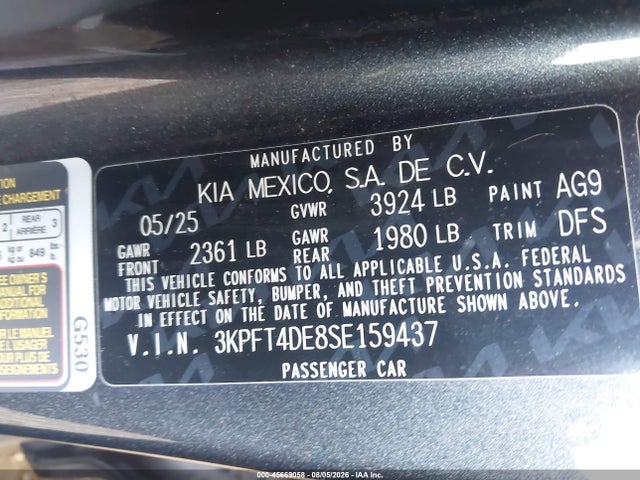 KIA K4 Lx 2025 3KPFT4DE8SE159437 Image 9