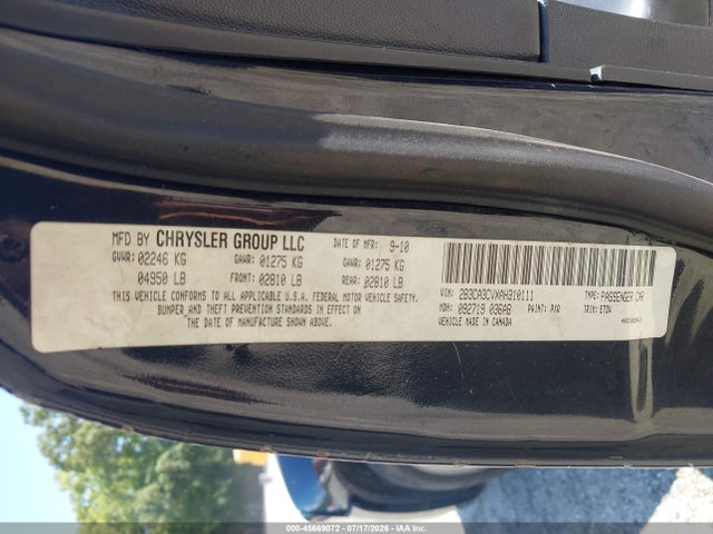 45669072 :رقم المزاد ، 2B3CA3CVXAH310111 vin ، 2010 Dodge Charger Sxt مزاد بيع
