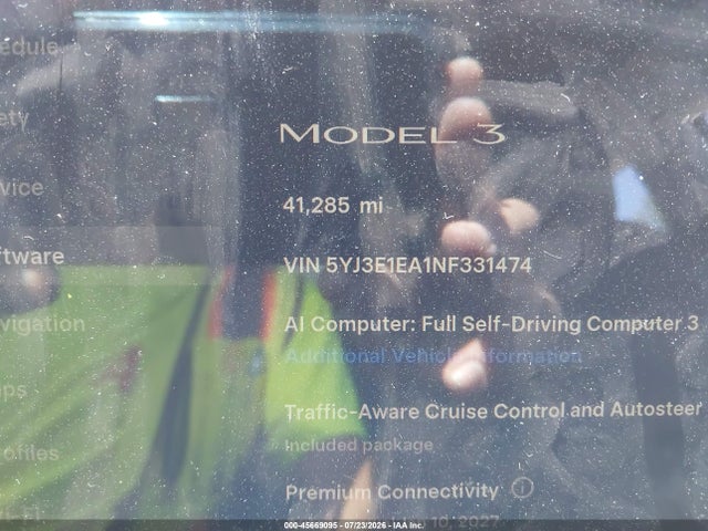 Продаж на аукціоні авто 2022 Tesla Model 3 Rear-wheel Drive, vin: 5YJ3E1EA1NF331474, номер лоту: 45669095