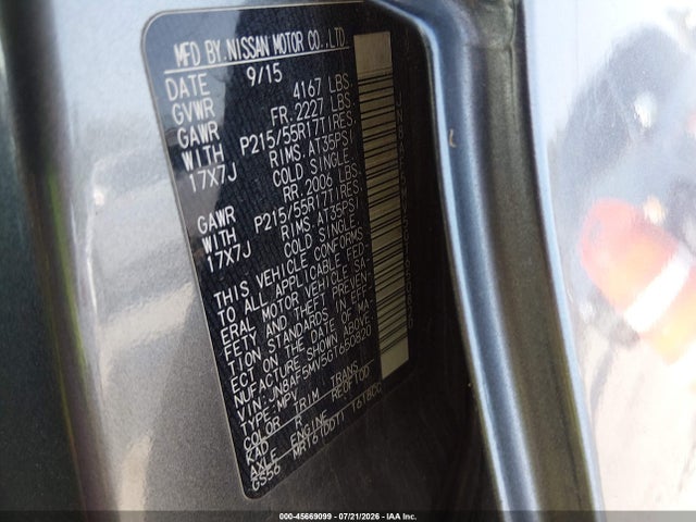 45669099 :رقم المزاد ، JN8AF5MV5GT650820 vin ، 2016 Nissan Juke Sv مزاد بيع