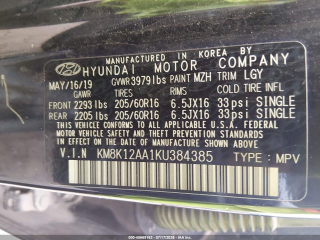 Hyundai Kona Se 2019 KM8K12AA1KU384385 Image 9