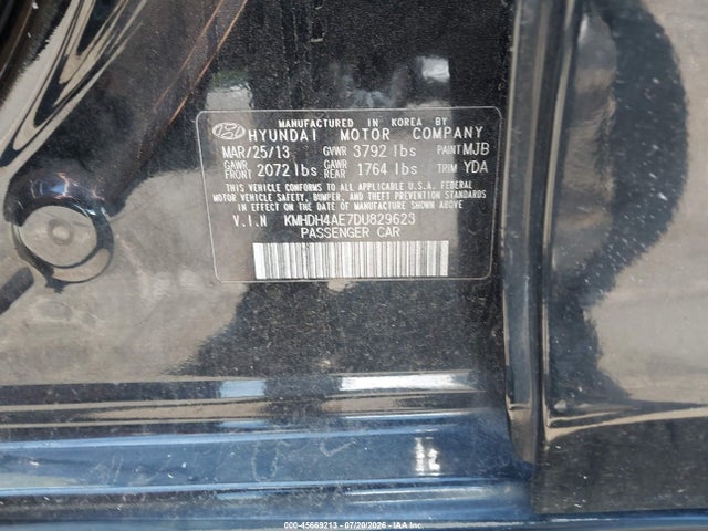 Продажа на аукционе авто 2013 Hyundai Elantra Gls, vin: KMHDH4AE7DU829623, номер лота: 45669213