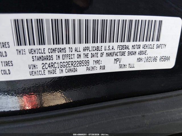 Aukcja sprzedaży 2014 Chrysler Town & Country Limited, vin: 2C4RC1GG2ER228599, numer aukcji: 45669251
