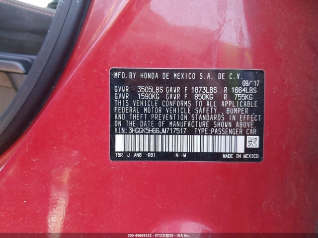 3HGGK5H66JM717517 Honda Fit Sport