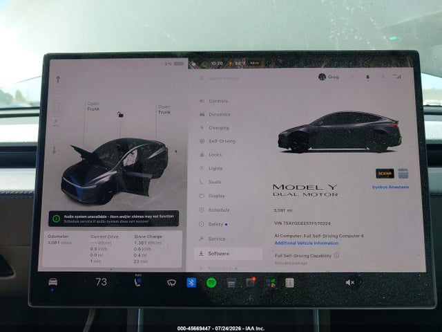 Aukcja sprzedaży 2026 Tesla Model Y All-wheel Drive/long Range Launch Series/premium All-wheel Drive, vin: 7SAYGDEE5TF570224, numer aukcji: 45669447