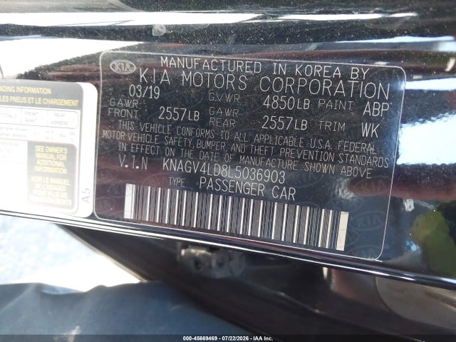 KIA Optima Plug-in Hybrid Ex 2020 KNAGV4LD8L5036903 Image 9