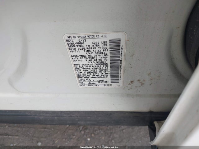 Nissan MURANO S 2014 JN8AZ1MW4EW500671 Image 9