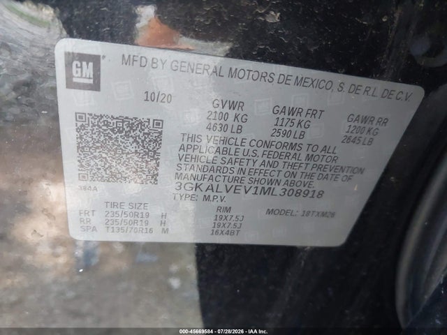 Aukcja sprzedaży 2021 Gmc Terrain Awd Slt, vin: 3GKALVEV1ML308918, numer aukcji: 45669584