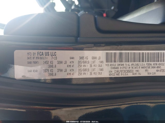 Aukcja sprzedaży 2019 Jeep Grand Cherokee Limited 4x4, vin: 1C4RJFBT2KC856531, numer aukcji: 45669752