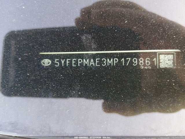 Продаж на аукціоні авто 2021 Toyota Corolla Le, vin: 5YFEPMAE3MP179861, номер лоту: 45669803
