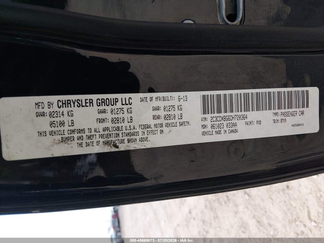 2013 Dodge Charger Se მანქანა იყიდება აუქციონზე, vin: 2C3CDXBG6DH720364, აუქციონის ნომერი: 45669873