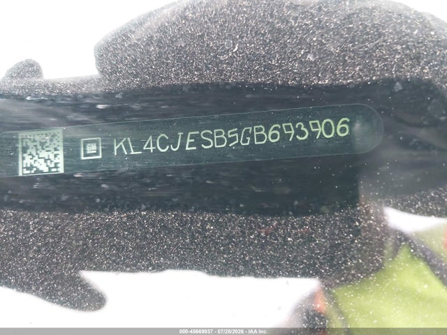 2016 Buick Encore მანქანა იყიდება აუქციონზე, vin: KL4CJESB5GB693906, აუქციონის ნომერი: 45669937