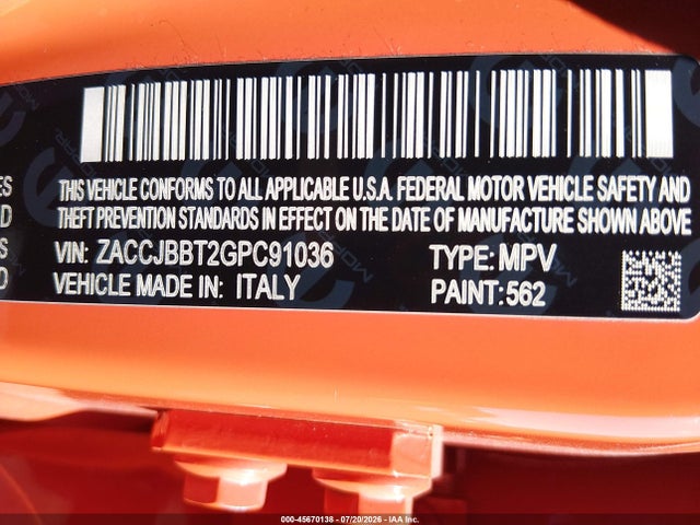 Jeep Renegade 75th Anniversary 2016 ZACCJBBT2GPC91036 Image 9