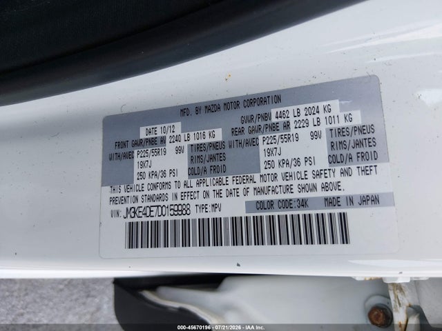 45670196 :رقم المزاد ، JM3KE4DE7D0159988 vin ، 2013 Mazda Cx-5 Grand Touring مزاد بيع