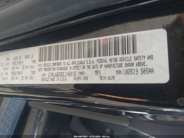 Продажа на аукционе авто 2016 Jeep Wrangler Sahara, vin: 1C4AJWBG9GL146016, номер лота: 45670201
