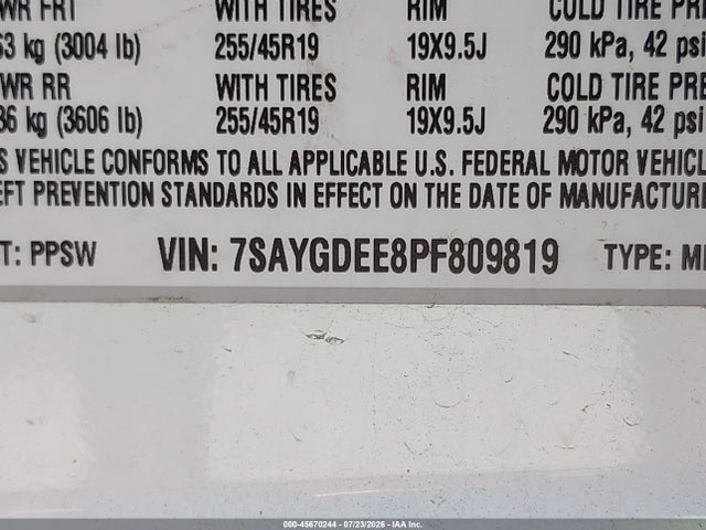 Aukcja sprzedaży 2023 Tesla Model Y Awd/long Range Dual Motor All-wheel Drive, vin: 7SAYGDEE8PF809819, numer aukcji: 45670244