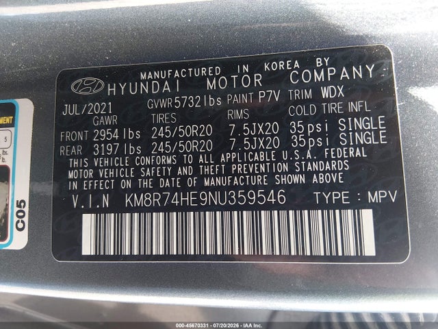 Hyundai Palisade Calligraphy 2022 KM8R74HE9NU359546 Image 9