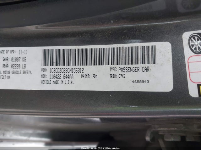 45670414 :رقم المزاد ، 1C3CDZCB9CN156312 vin ، 2012 Dodge Avenger Sxt مزاد بيع