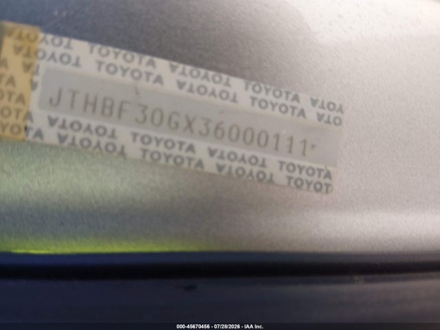 Aukcja sprzedaży 2003 Lexus Es 300, vin: JTHBF30GX36000111, numer aukcji: 45670456