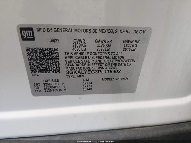 Aukcja sprzedaży 2023 Gmc Terrain Awd At4, vin: 3GKALYEG3PL118402, numer aukcji: 45670669