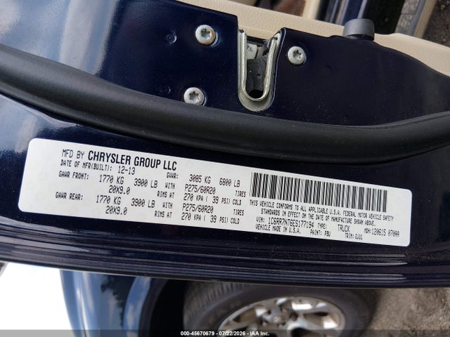 Aukcja sprzedaży 2014 Ram 1500 Laramie, vin: 1C6RR7NT6ES177194, numer aukcji: 45670679