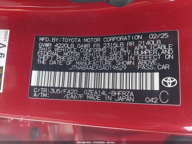 Toyota Gr Corolla Core 2025 JTNABAAEXSA019629 Image 9