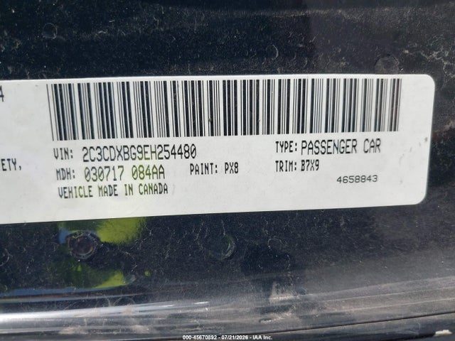 2014 Dodge Charger Se მანქანა იყიდება აუქციონზე, vin: 2C3CDXBG9EH254480, აუქციონის ნომერი: 45670892