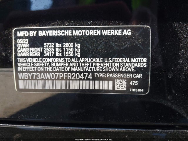 BMW I4 Edrive40 2023 WBY73AW07PFR20474 Image 9