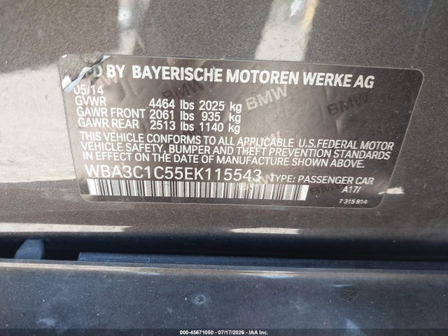 BMW 328I 2014 WBA3C1C55EK115543 Image 9