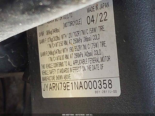 Yamaha Mtn1000 2022 JYARN79E1NA000358 Image 10