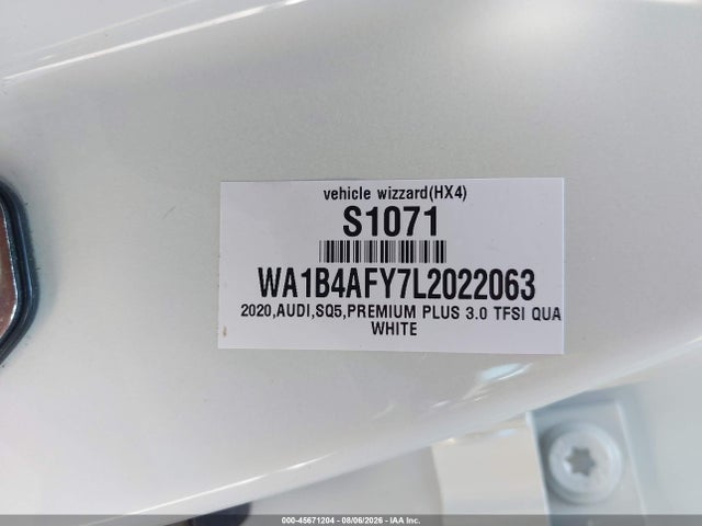 45671204 :رقم المزاد ، WA1B4AFY6L2095084 vin ، 2020 Audi Sq5 Premium Plus Tfsi Quattro Tiptronic مزاد بيع