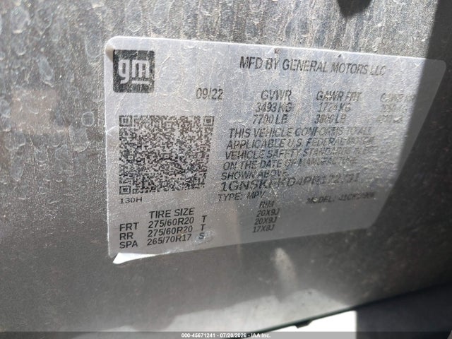 45671241 :رقم المزاد ، 1GNSKFKD4PR172731 vin ، 2023 Chevrolet Suburban 4wd Premier مزاد بيع